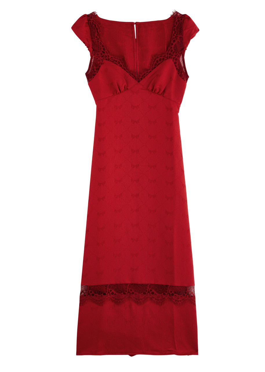Free People Foolish Heart Midi Dress In Red Dahlia Combo In Red