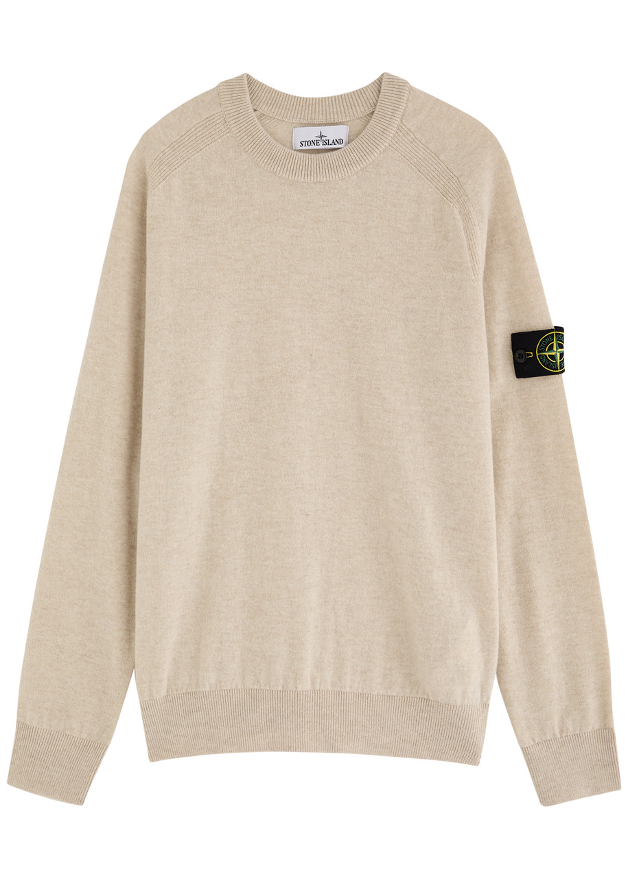 Stone Island Regular-fit Crewneck Sweatshirt With Ribbed Inserts In Yellow