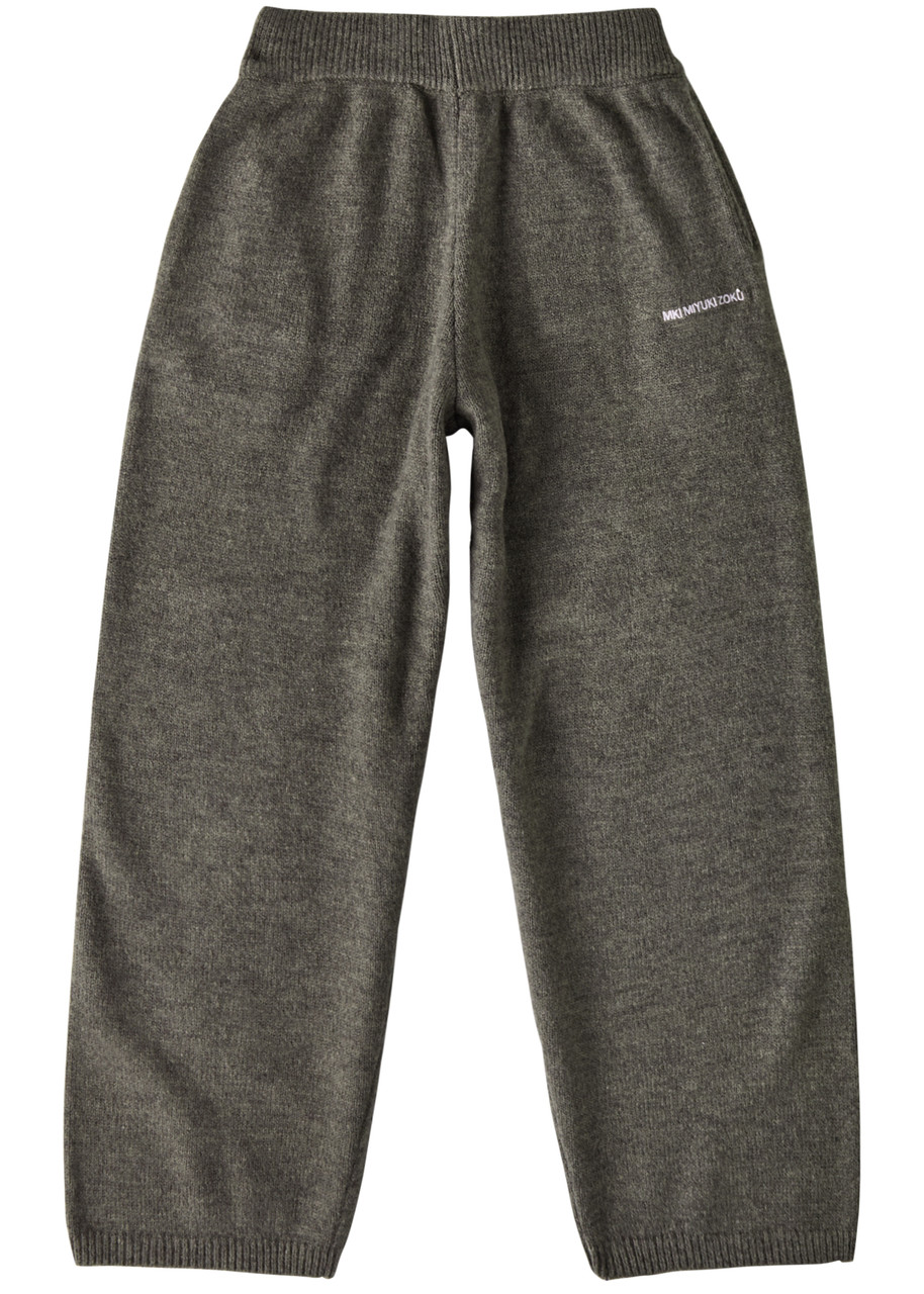 Mki Miyuki Zoku Logo-embroidered Knitted Sweatpants - Grey - XL
