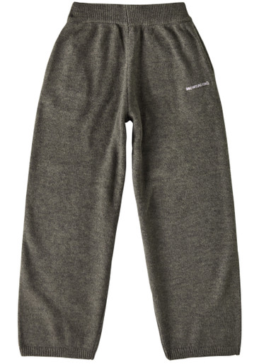 Mki Miyuki Zoku Logo-embroidered Knitted Sweatpants In Grey