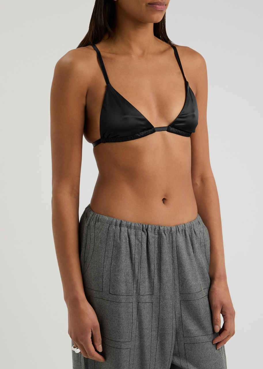 Totême Toteme Satin Soft-cup Bra In Black