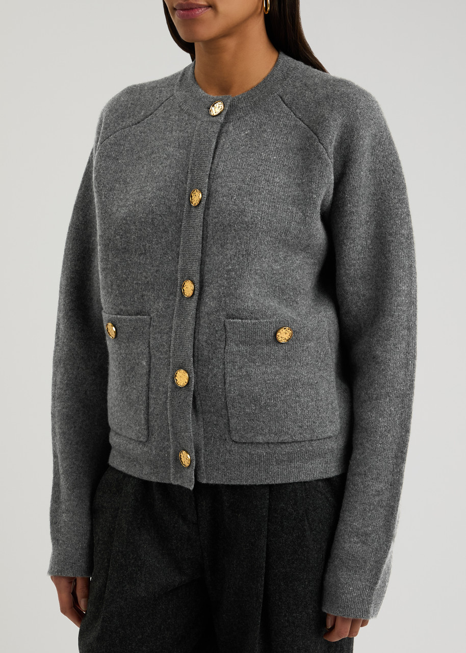 Totême Hammer-button Cardigan In Grey