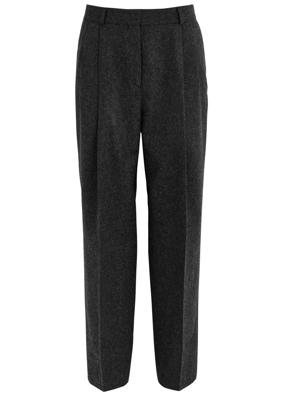 Totême Toteme Tapered Wool-blend Trousers In Grey