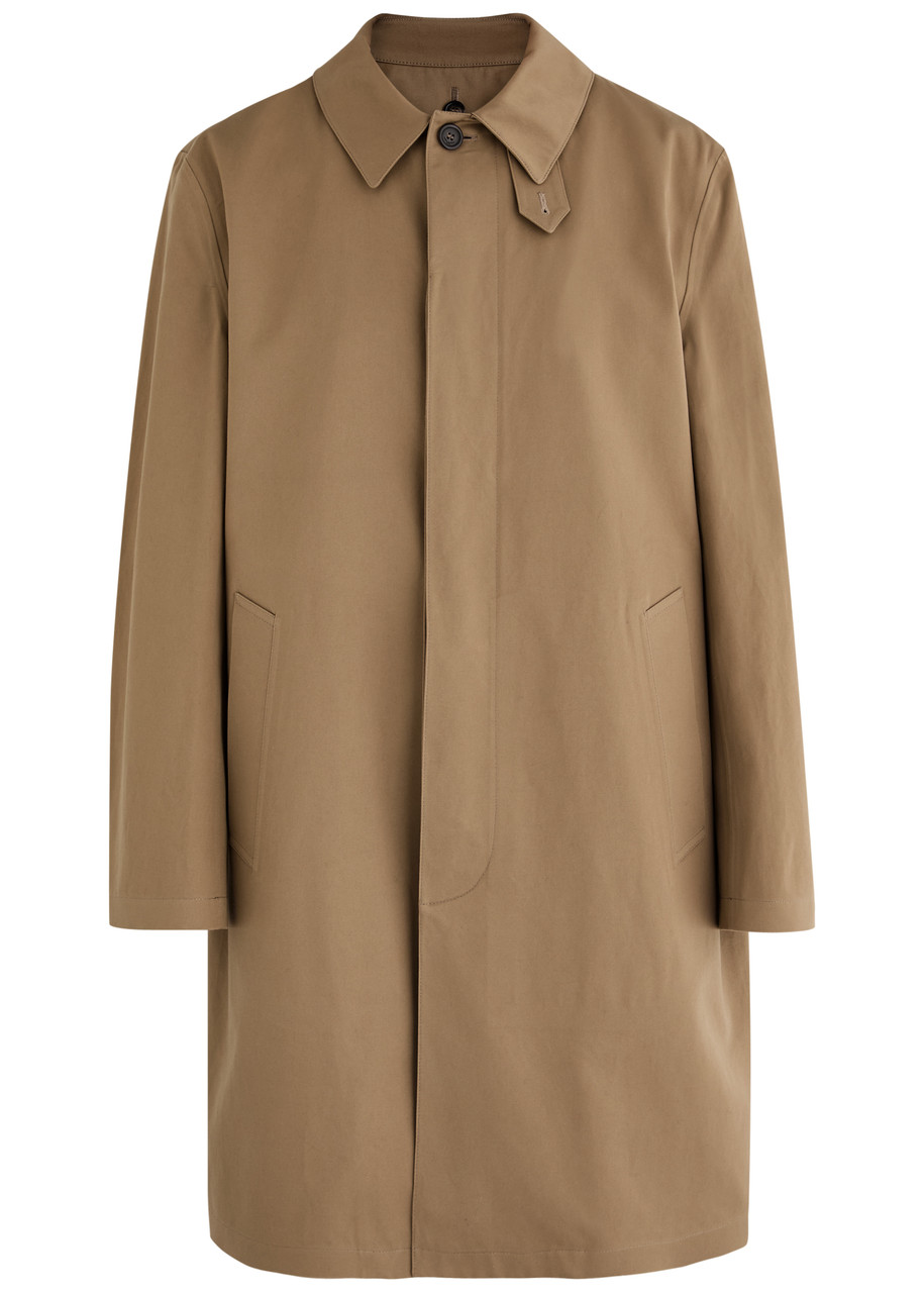 Saint Laurent Men's Mac Gabardine Coat In Beige