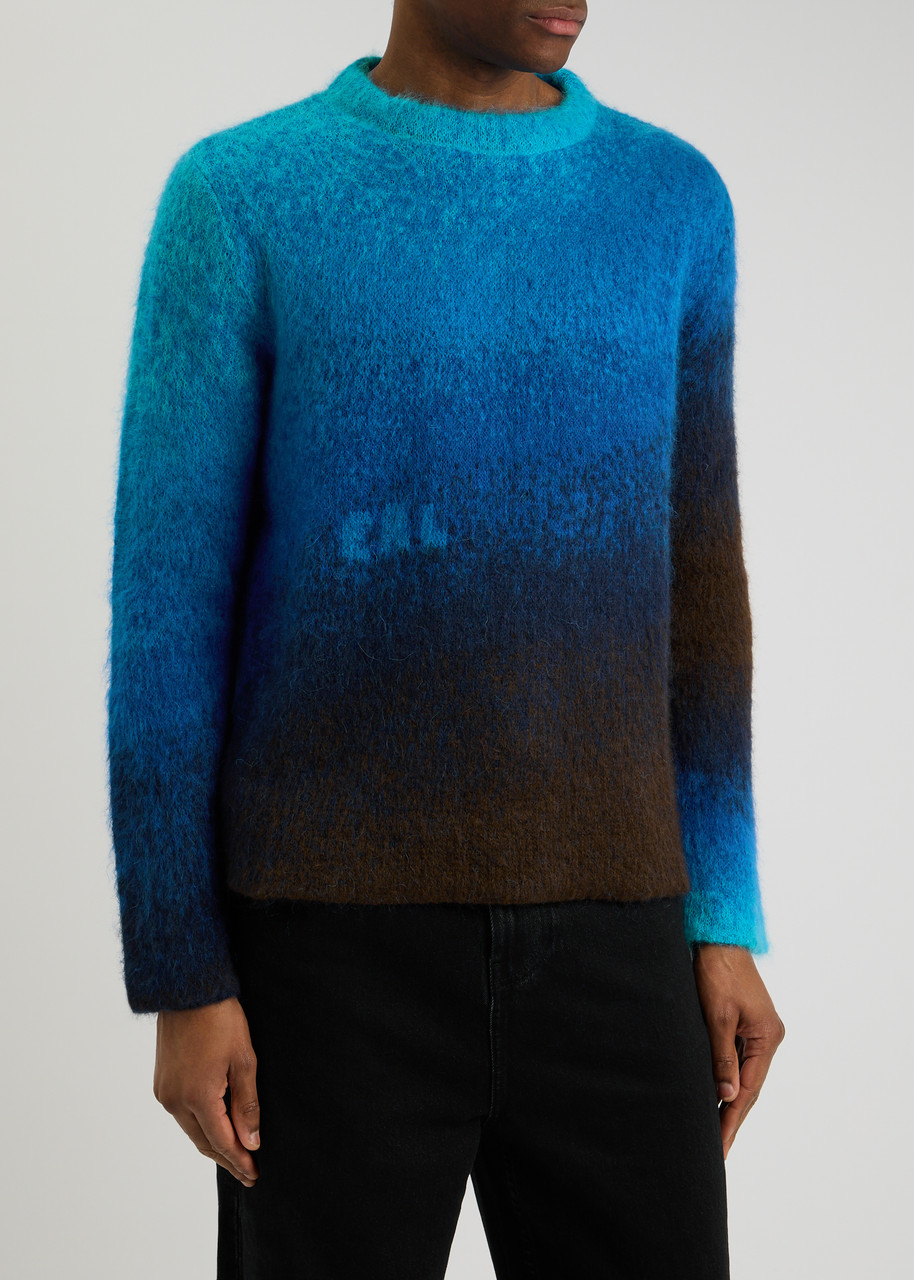  Erl Gradient Brushed-knit Jumper - Blue - S 