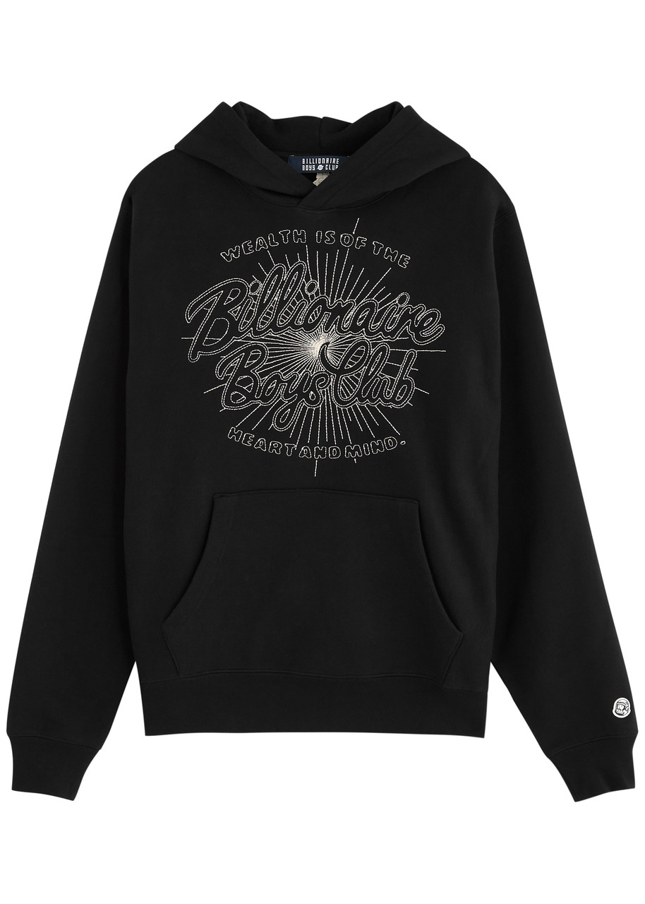 Billionaire Boys Club Script Logo Hooded Cotton Sweatshirt - Black - L