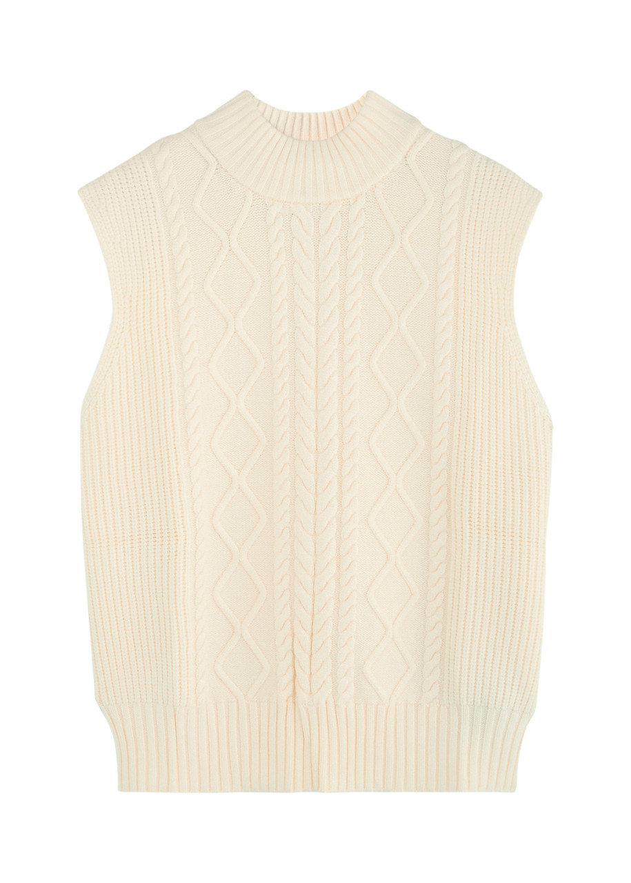 Varley Joilette Cable-knit Vest In Cream
