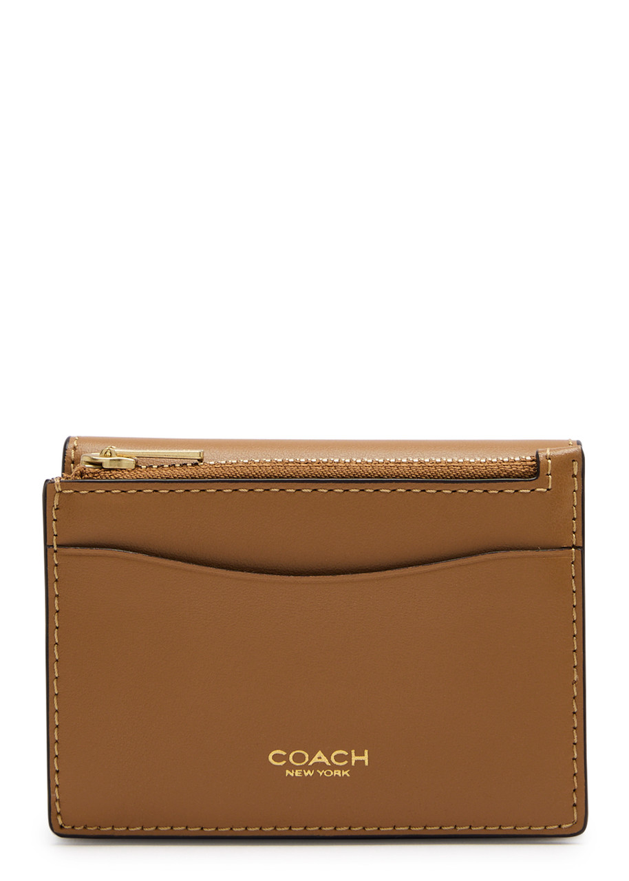  Coach Logo Leather Wallet - Caramel - One Size 