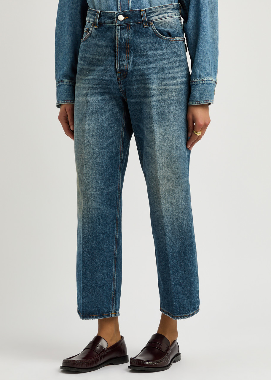 Haikure Betty Cropped Straight-leg Jeans In Blue