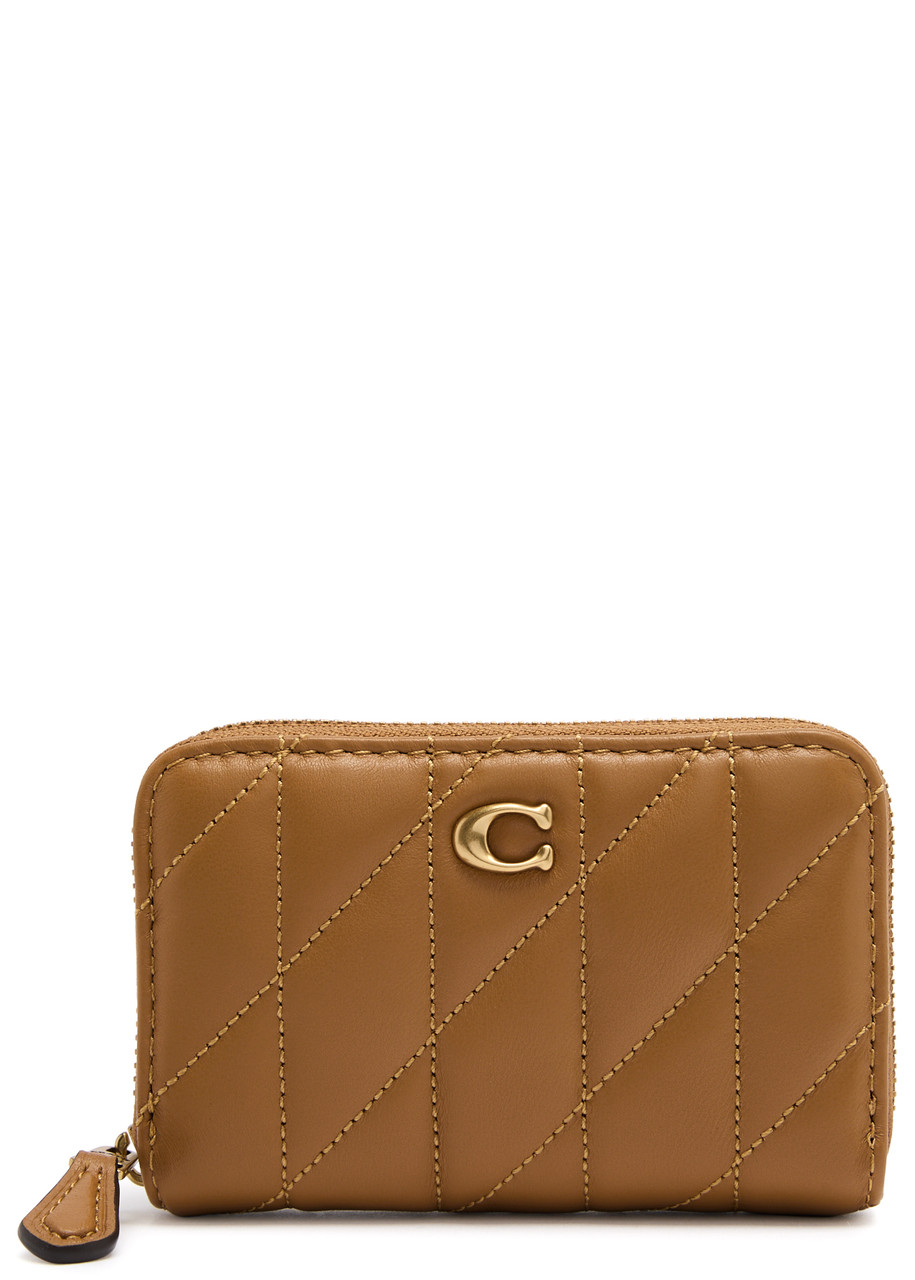 Coach Pillow Quilted Leather Wallet In Caramel