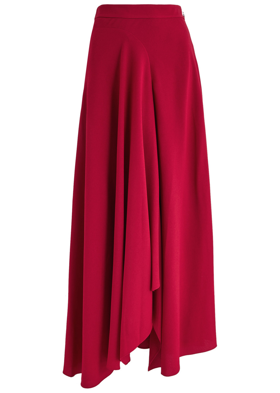 Roksanda Asha Draped Crepe Maxi Skirt - Red - 10 (UK10 / S)