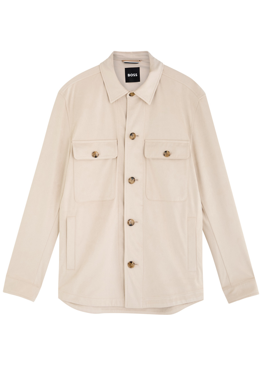 Boss Faux Suede Overshirt - Cream - 54 (UK44 /xxl)