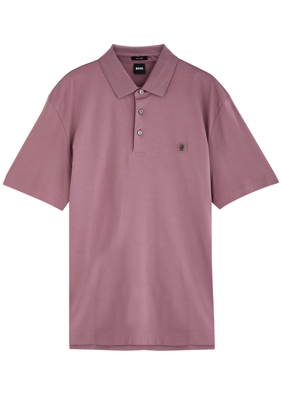 Boss Logo Jersey Polo Shirt – Purple – S Boss Logo Jersey Polo Shirt – Purple – S