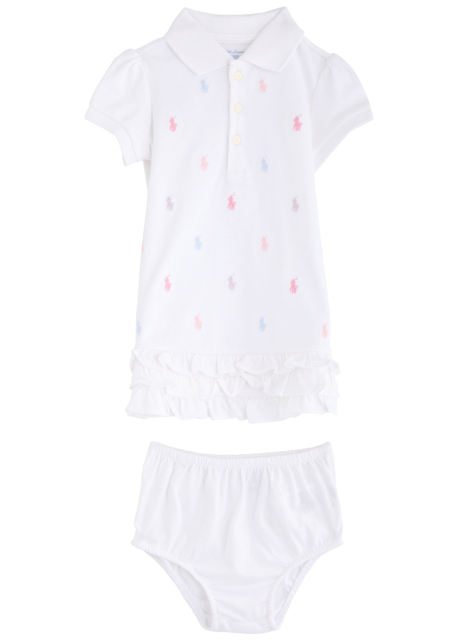 Polo Ralph Lauren Kids Logo-monogrammed Cotton Dress Set In White