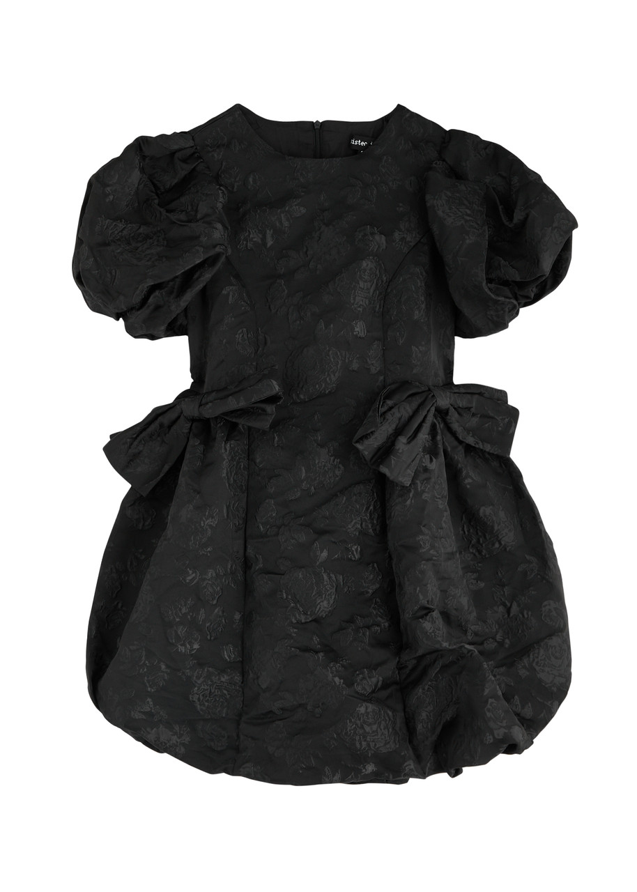 【英国発Sister Jane】Bow-embellished cloque mini dress Sister Jane Bow-embellished Cloqué Mini Dress In Black