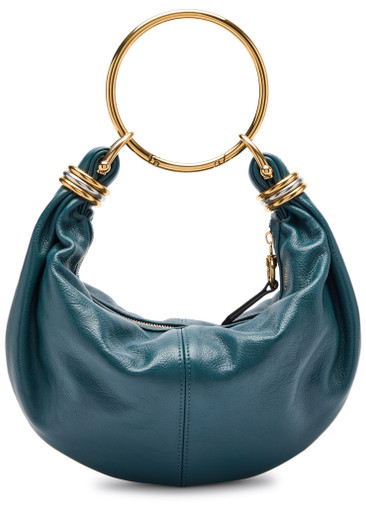 Chloe Bracelet ホーボーバッグ Chloé Small Bracelet Hobo Bag In Grained Leather in Tapestry