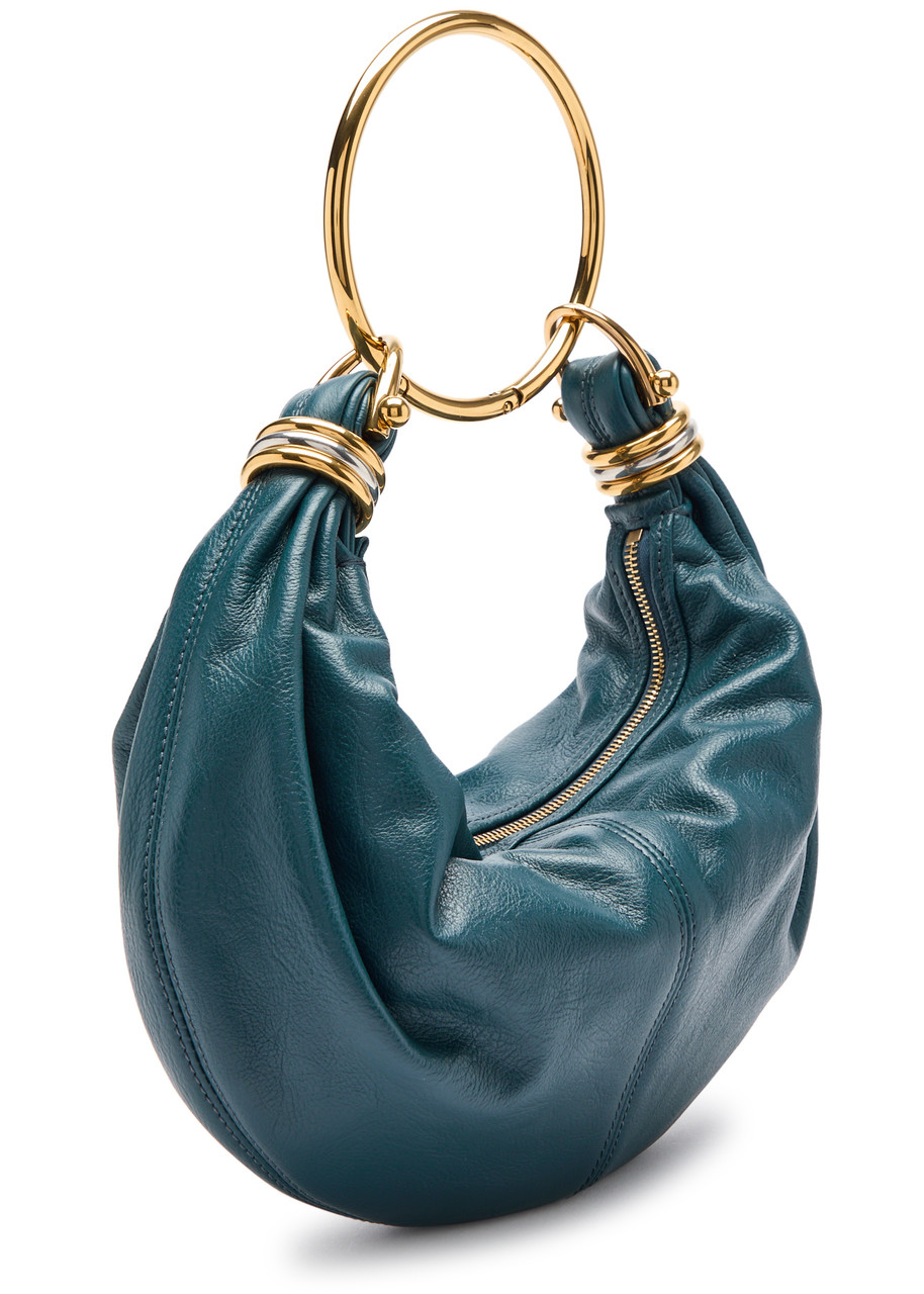 Chloé Chloe Bracelet Grained Leather Top Handle Bag In Blue