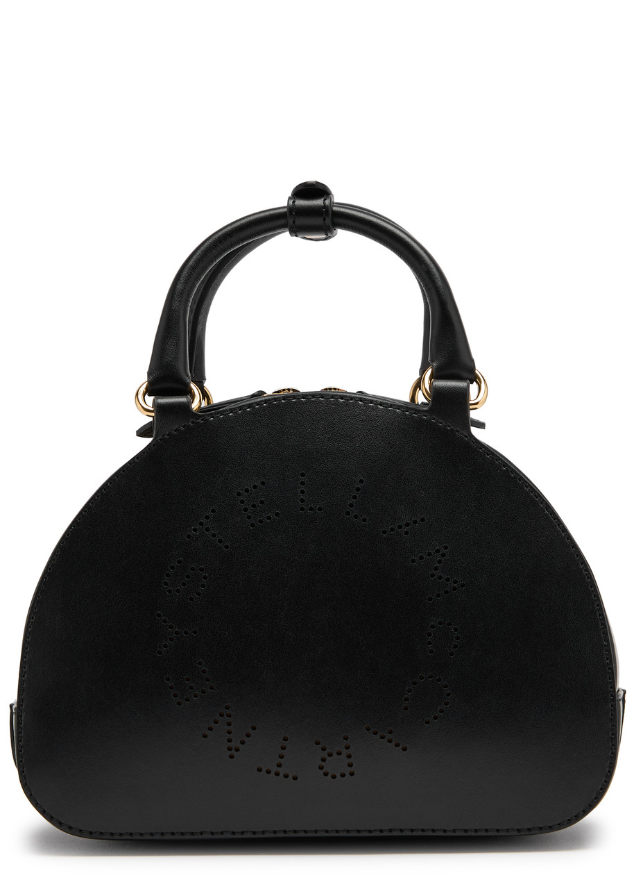 Stella Mccartney Stella Logo Faux Leather Top Handle Bag In Black