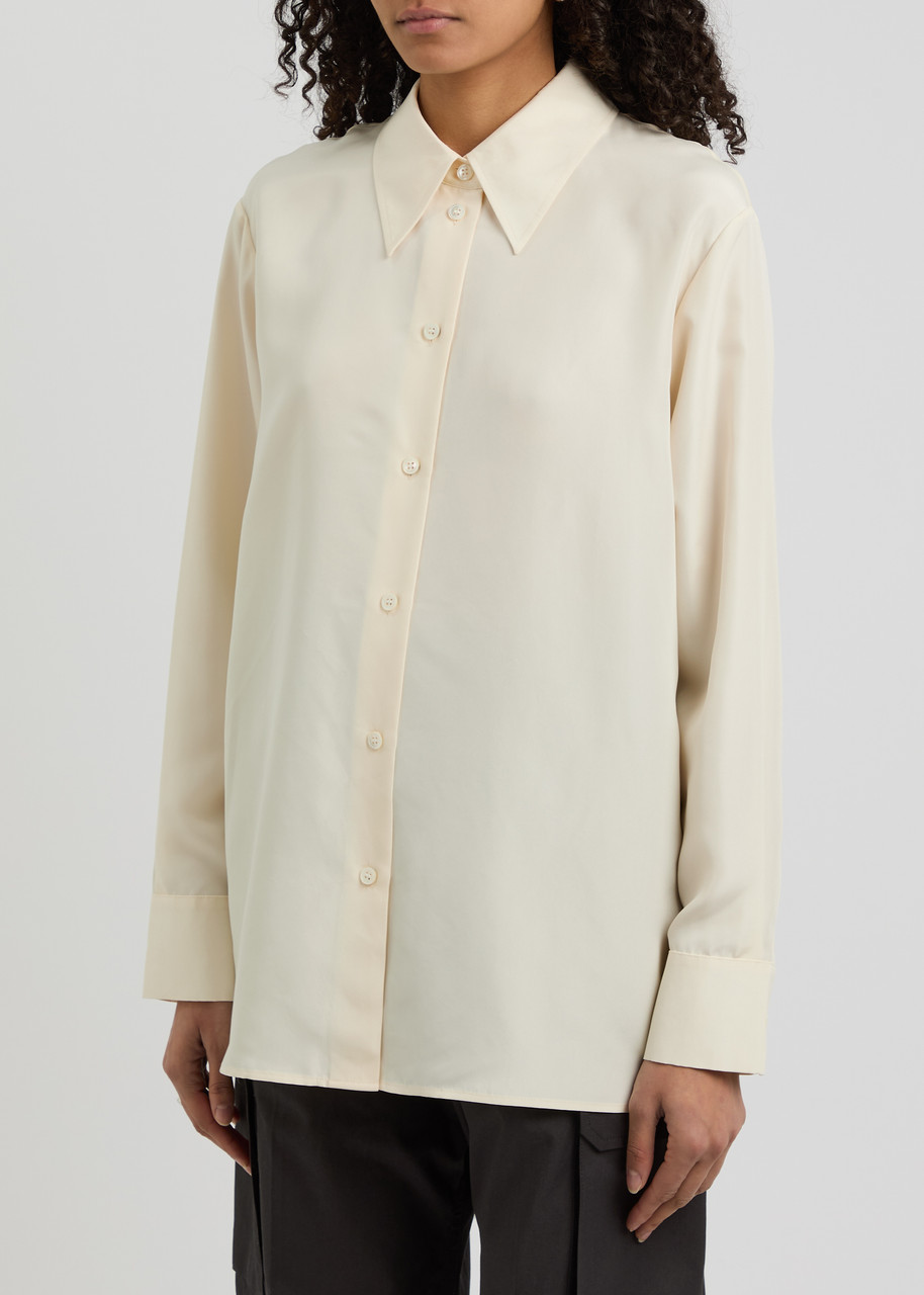  Rohe Washed Silk Shirt - Cream - 36 (uk8 / S) 