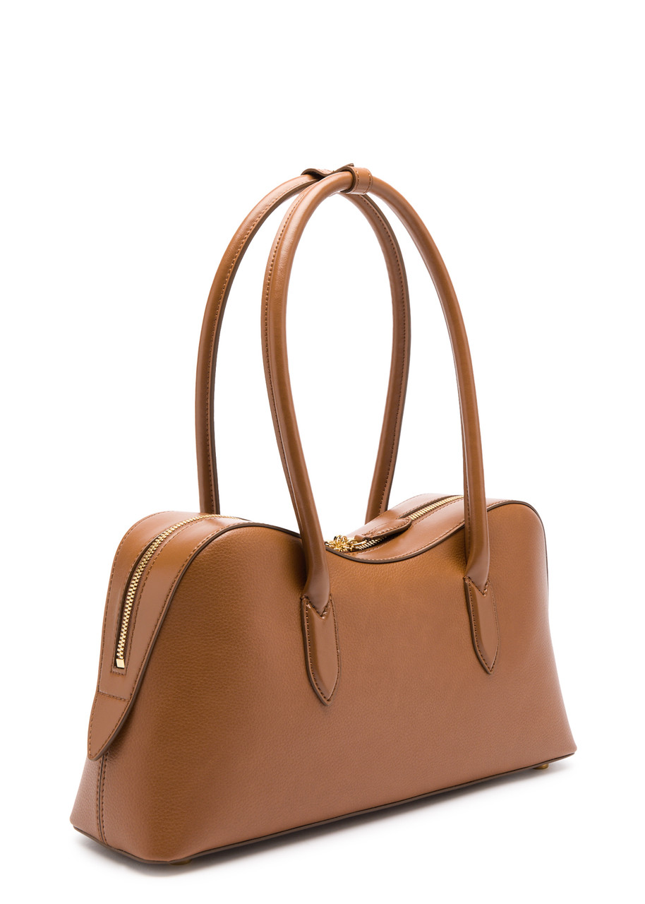 Stella Mccartney Medium Structured Shoulder Bag With Top Handles In Brown