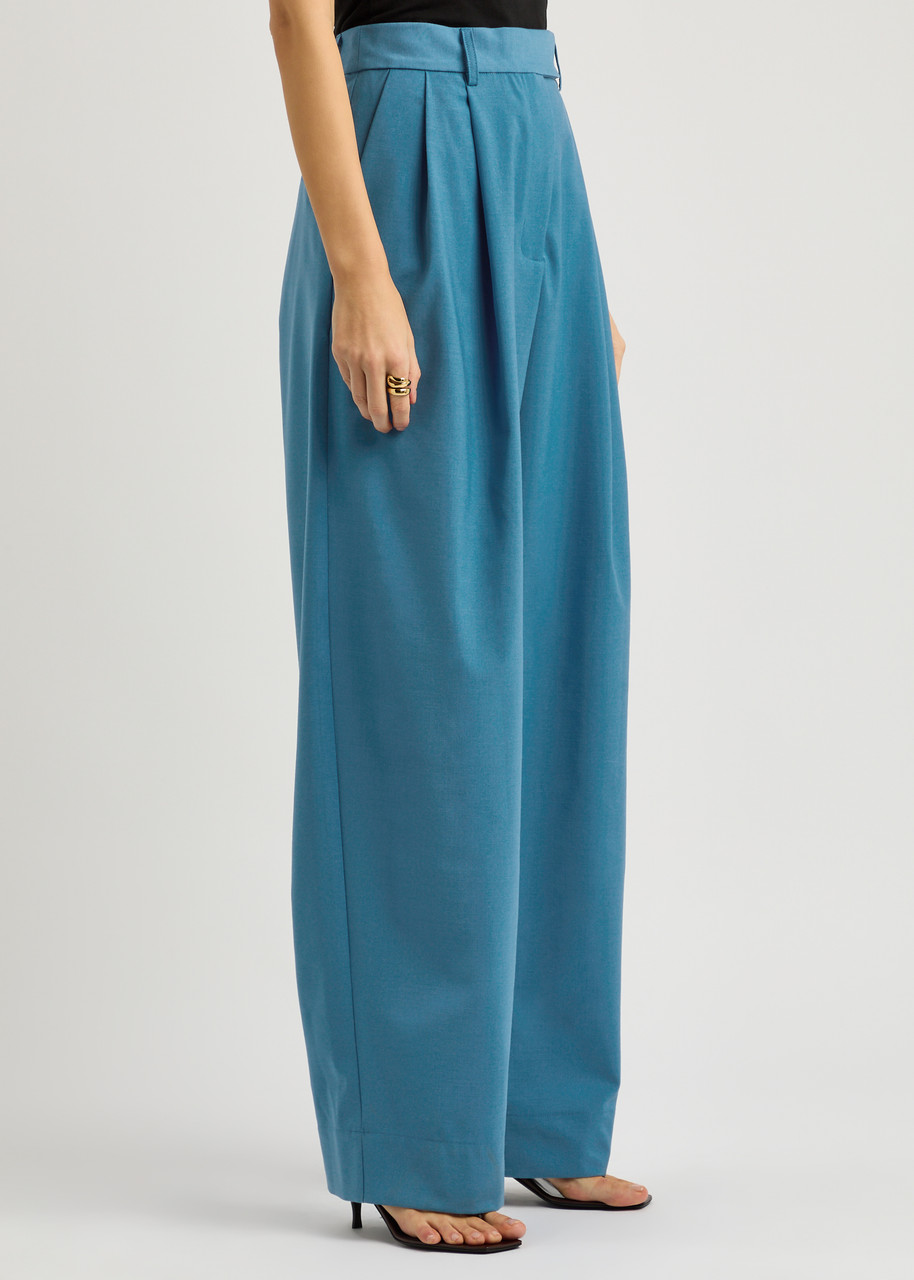 Esse Studios Homme Wide-leg Woven Trousers In Blue
