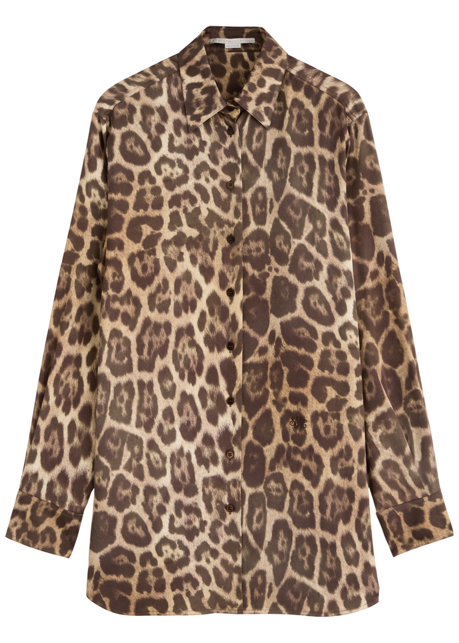 Stella Mccartney Leopard-print Satin Shirt - Multi Animal - 42 (UK10 / S)