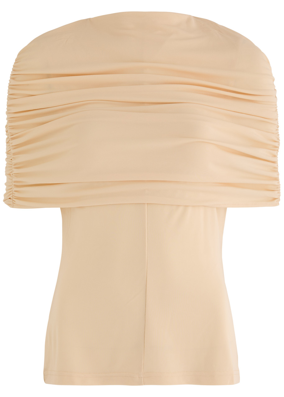 Esse Studios Bonachi Cape-effect Jersey Top In Cream