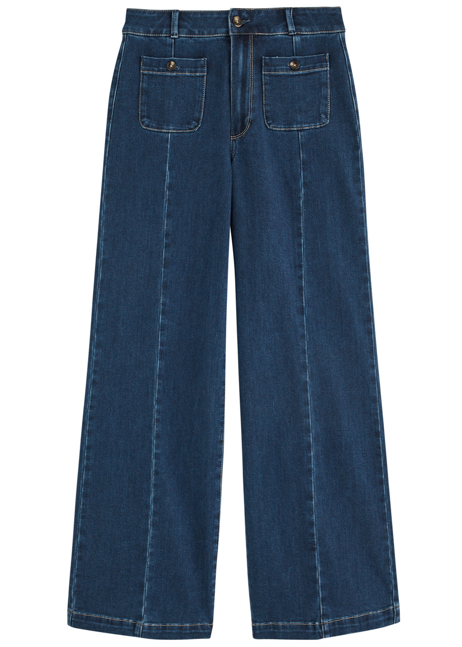 Paige Anessa Wide-leg Jeans - Dark Blue - 28 (W28 / UK10 / S)