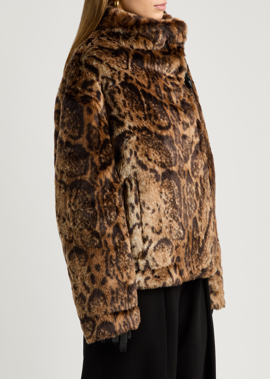 Jacquemus Le Blouson Fernando Leopard-print Faux Fur Coat In Multi Animal