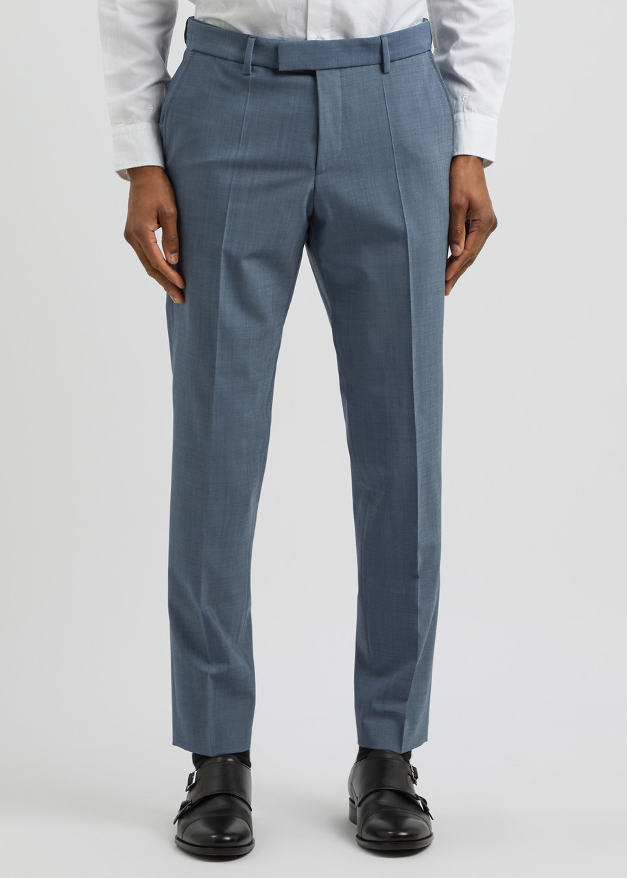 Hugo Boss Slim Fit Wool-blend Pant In Blue
