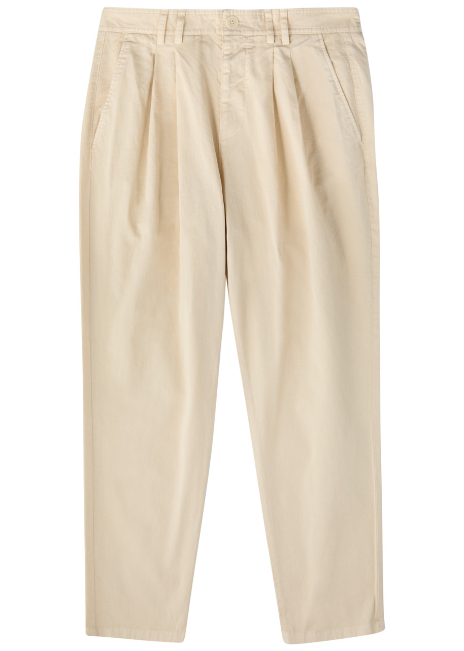 Wax London Raleigh Tapered-leg Stretch-cotton Chinos - Cream - 36 (W36 /xl)