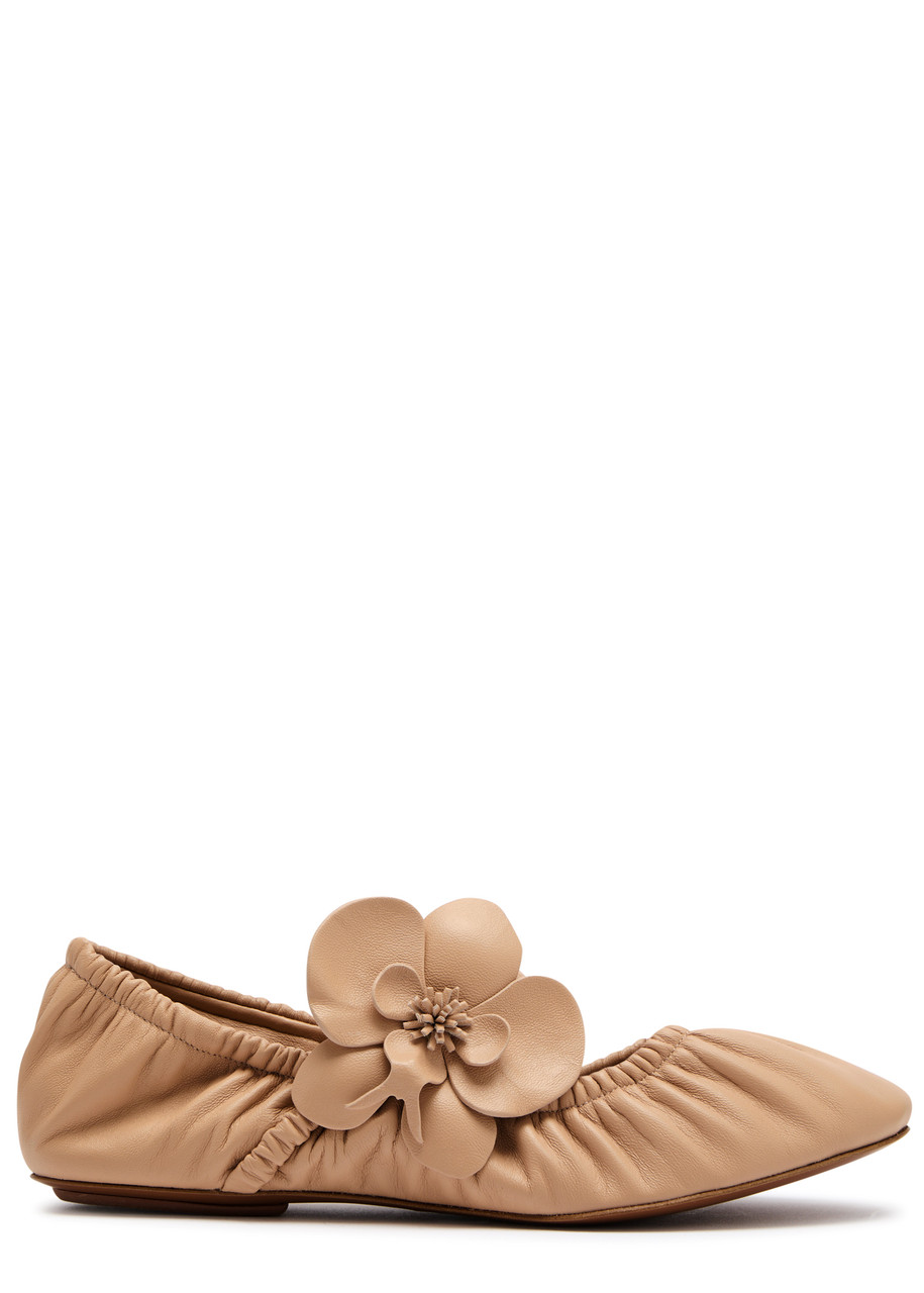 Zimmermann Orchid Leather Ballet Flats - Beige - 39 (IT39 / UK6)