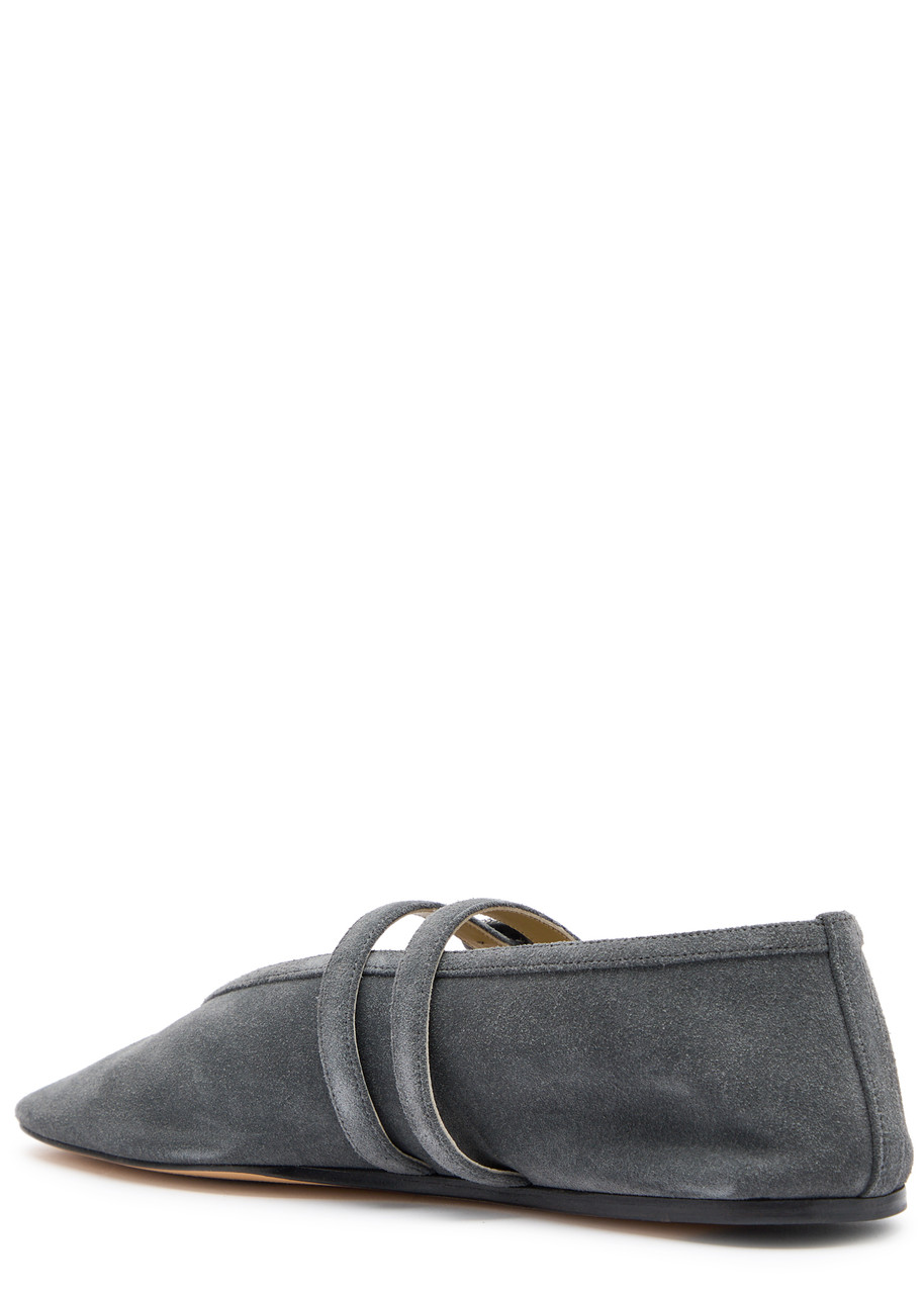 Shop Le Monde Beryl Claudia Suede Ballet Flats In Grey