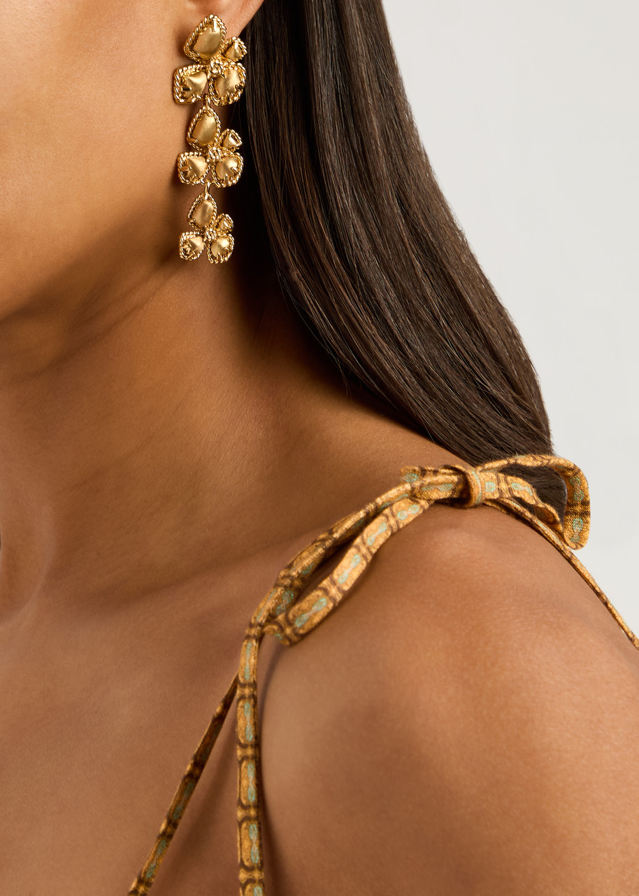  Zimmermann Bloom Large 12kt Gold-plated Drop Earrings - One Size 