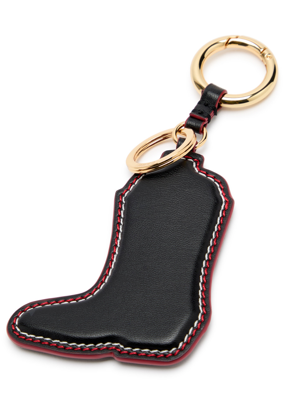 【関税込み】Bou Heart Keyring - Ganni - Leather - Red Leather Heart Keychain, Leather Heart Keyring, Small