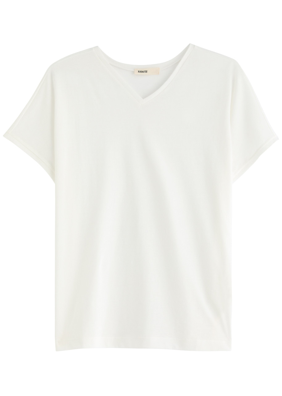 Khaite Davra Cotton-blend T-shirt - Cream - M (UK12 / M)