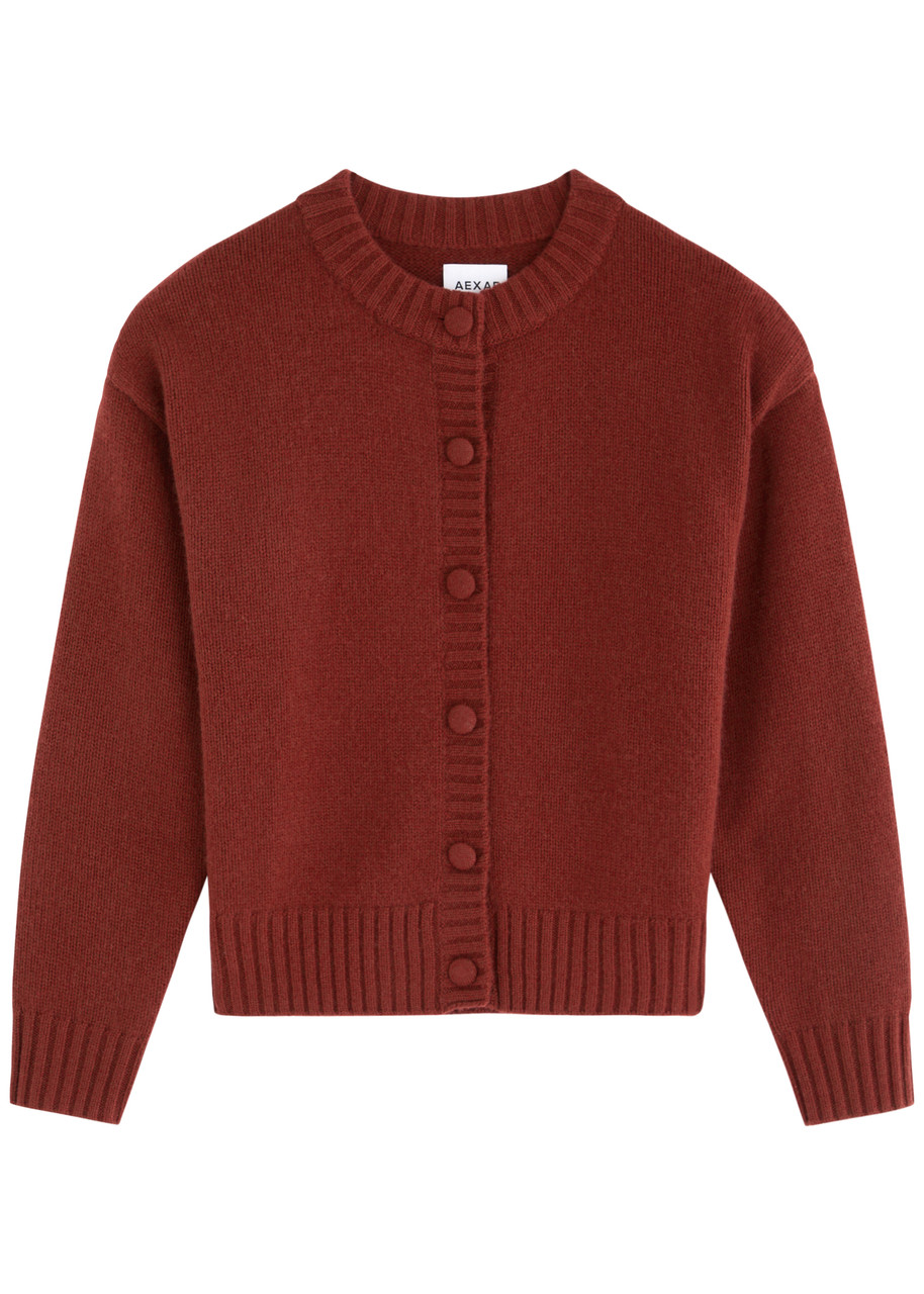 Aexae Cashmere Cardigan - Dark Red - S (UK8-10 / S)