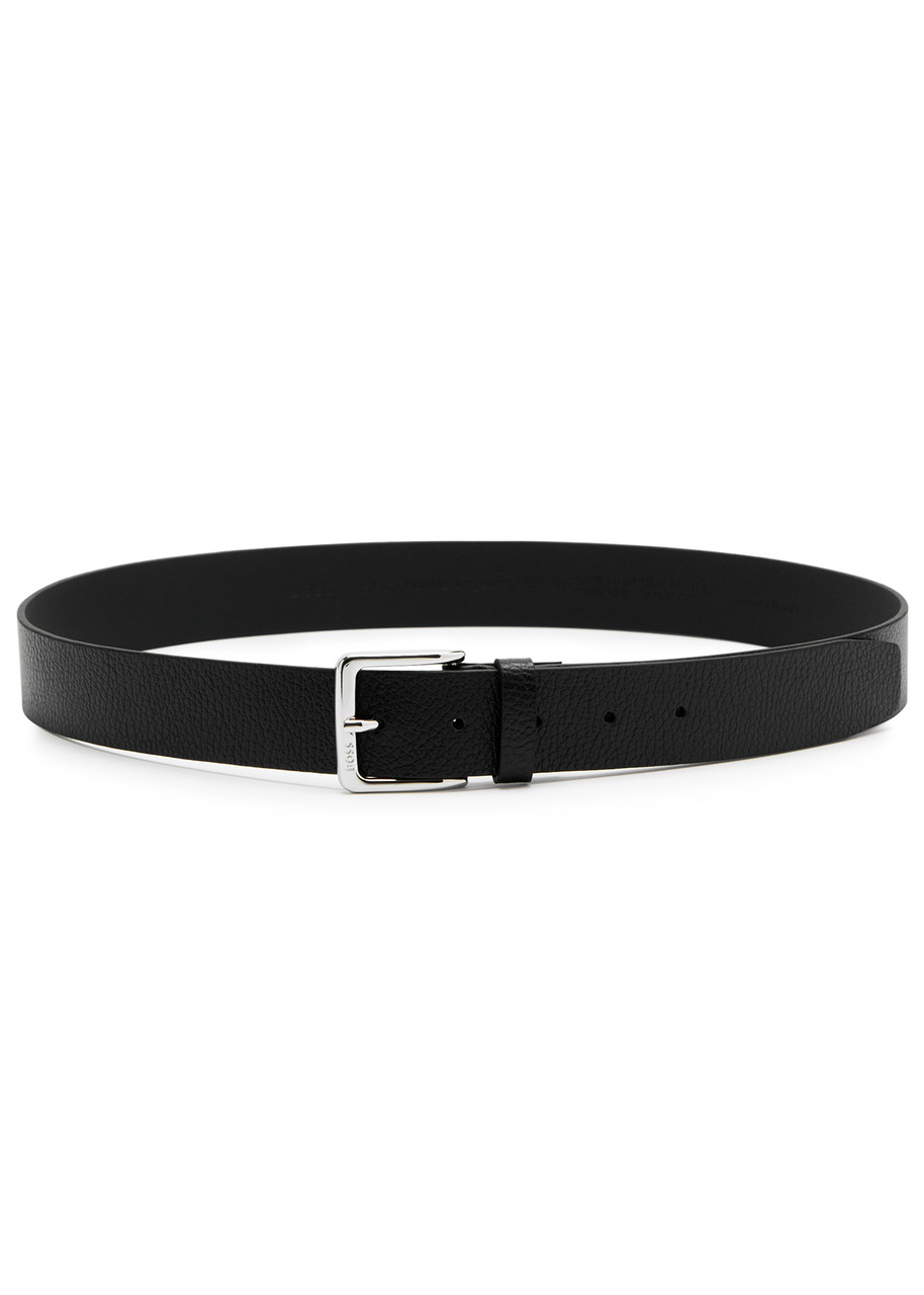 Boss Ronnie Grained Leather Belt - Black - 90 (S)