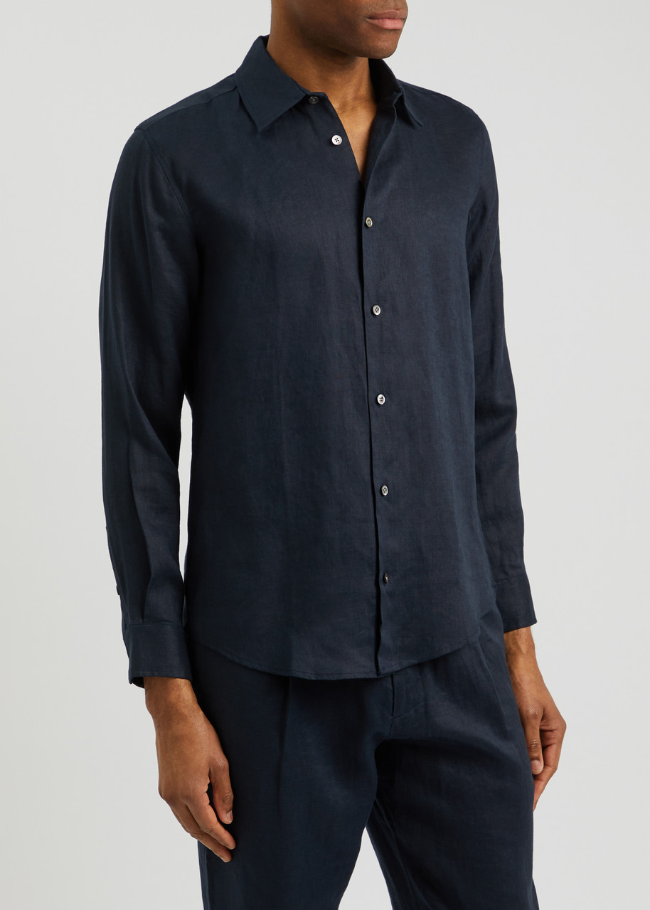  Che Linen Shirt - Navy - L 