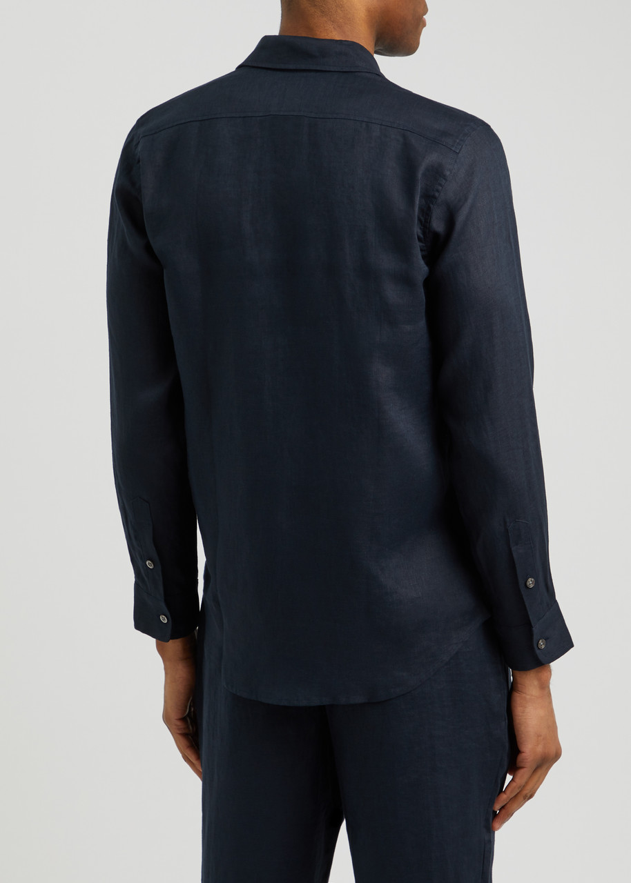  Che Linen Shirt - Navy - L 