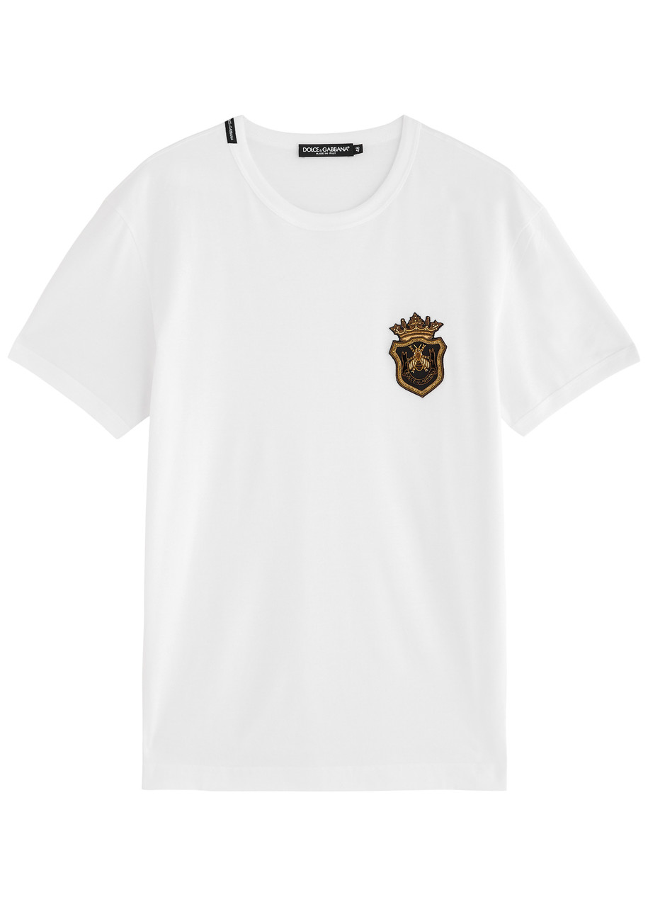Dolce & Gabbana Logo-appliqué Cotton T-shirt - White - 46 (IT46 / S)