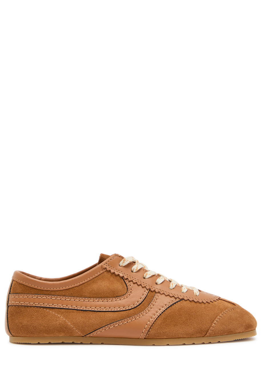 Dries Van Noten Dustin Panelled Suede Sneakers - Brown - 38 (IT38 / UK5)