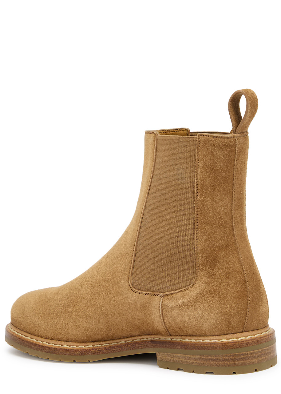 Legres Suede Chelsea Ankle Boots In Taupe