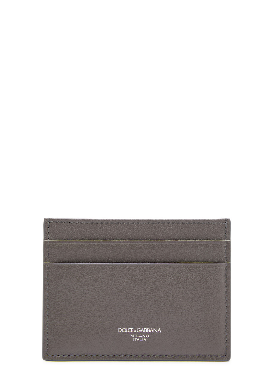 Dolce & Gabbana Logo-print Leather Card Holder - Grey - One Size
