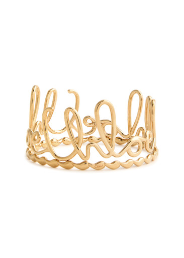 CHLOE Iconic logo bangle - set of two | Harvey Nichols
