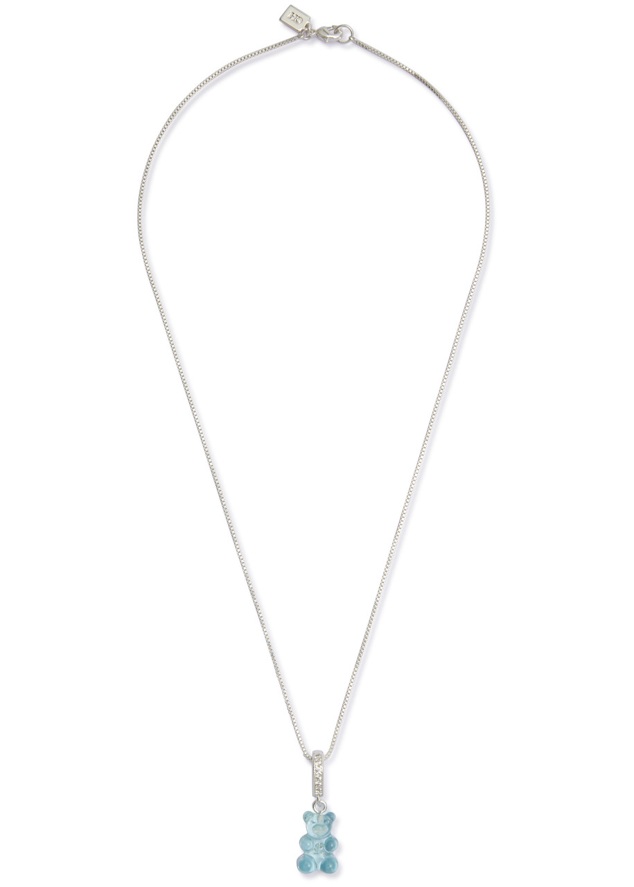 Crystal Haze Nostalgia Bear Silver-plated Necklace - Light Blue - One Size