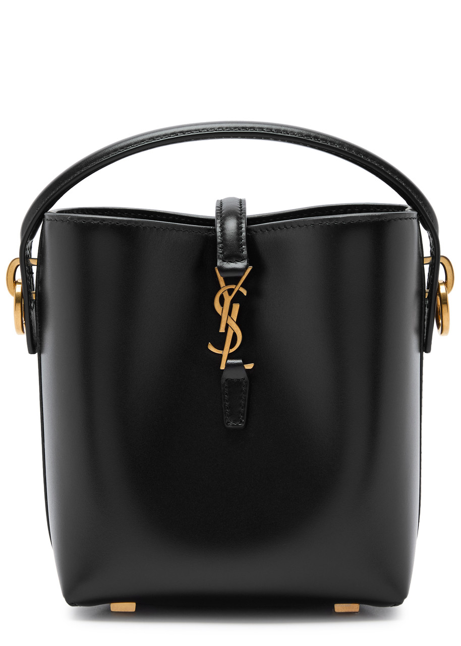 Saint Laurent Le 37 Mini Leather Bucket Bag In Black