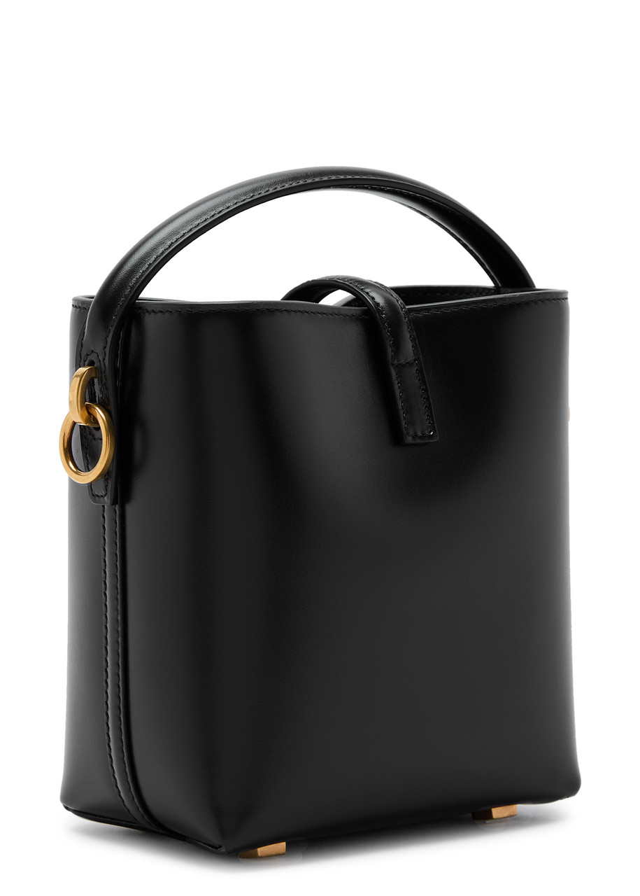 Saint Laurent Le 37 Mini Leather Bucket Bag In Black
