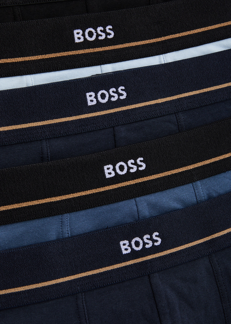 Hugo Boss Boss Logo-jacquard Stretch-cotton Boxer Trunks In Multicoloured