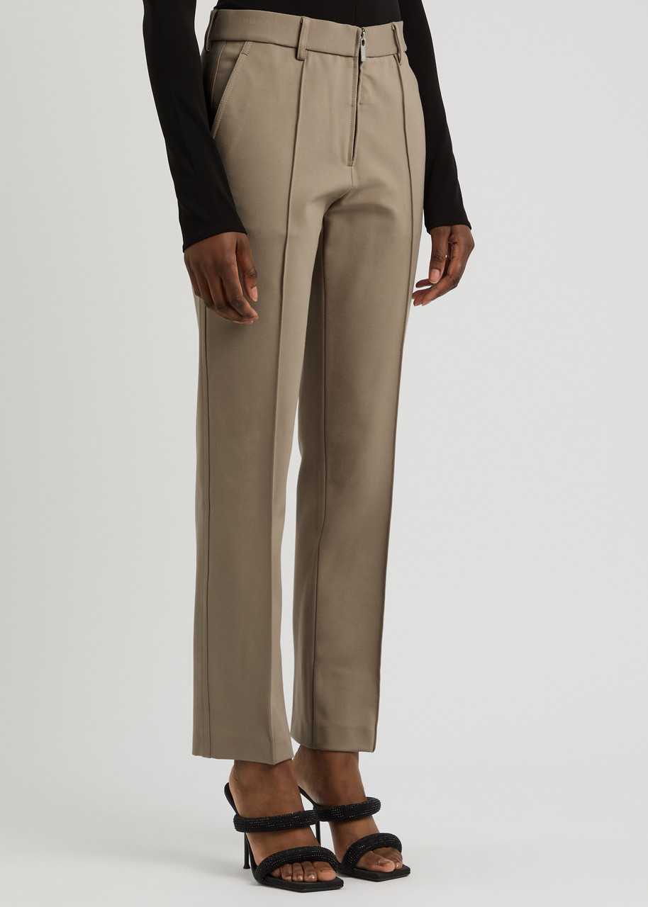 Helmut Lang Stretch-jersey Slim-leg Trousers In Taupe